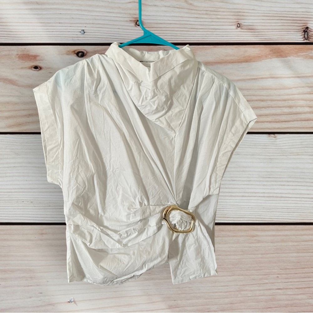 Zara Gold Buckle Blouse